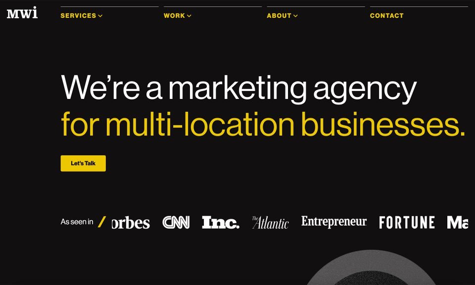 The MWI digital marketing agency website