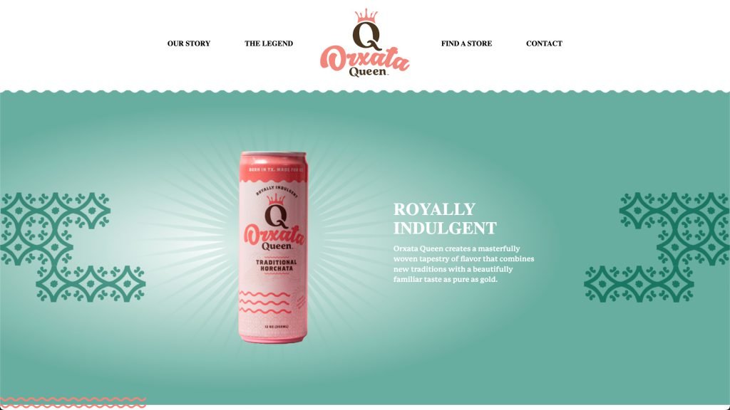 The Orxata Queen horchata brand website